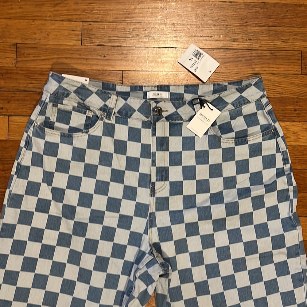 Forever 21 checkered jeans size 16 - Picture 2 of 10